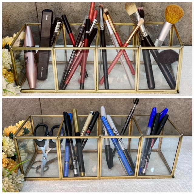 Glass Multipurpose brush/pen holder