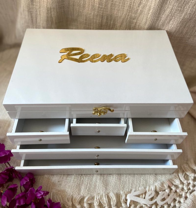 White Leena Vanity 2.0 with Laser Cut Name - Image 2