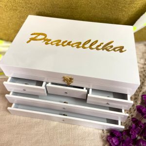 White Leena Vanity 2.0 with Laser Cut Name