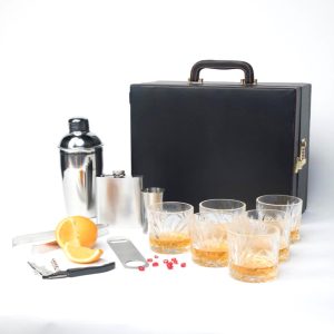 Black 6 Glass Bar Set