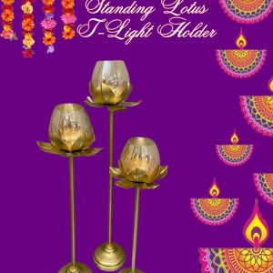 Lotus Standing T-Light Set of Three
