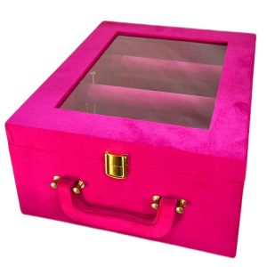 Suede Bangle Box : Peppy Pink